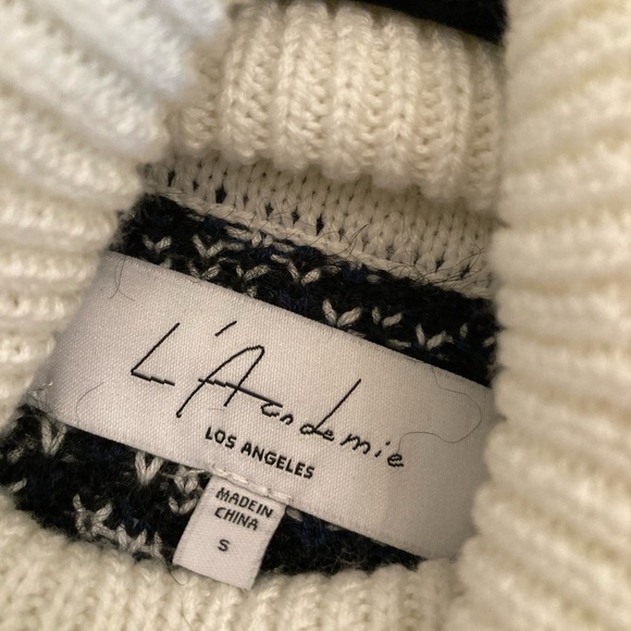 L’Academic Caledon boxy fairisle turtleneck sweater size small - Picture 6 of 7